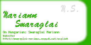 mariann smaraglai business card